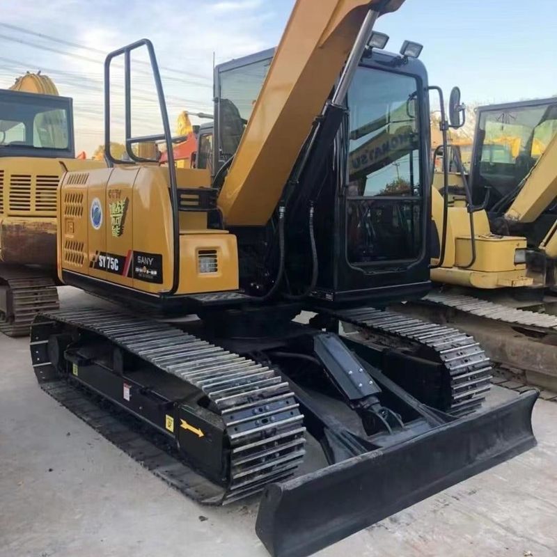 Χρησιμοποιούμενος εξορυκτής SANY Digger SY75 μεταχειρισμένος εξορυκτής μικρού τύπου 7,5 τόνων