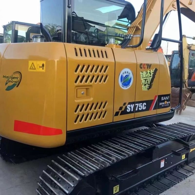 Χρησιμοποιούμενος εξορυκτής SANY Digger SY75 μεταχειρισμένος εξορυκτής μικρού τύπου 7,5 τόνων