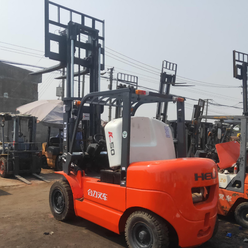 2nd Hand K50 Heli 5 Ton Forklift Tripod Lift Για Αποθήκη Μέγιστο ύψος ανύψωσης 3m